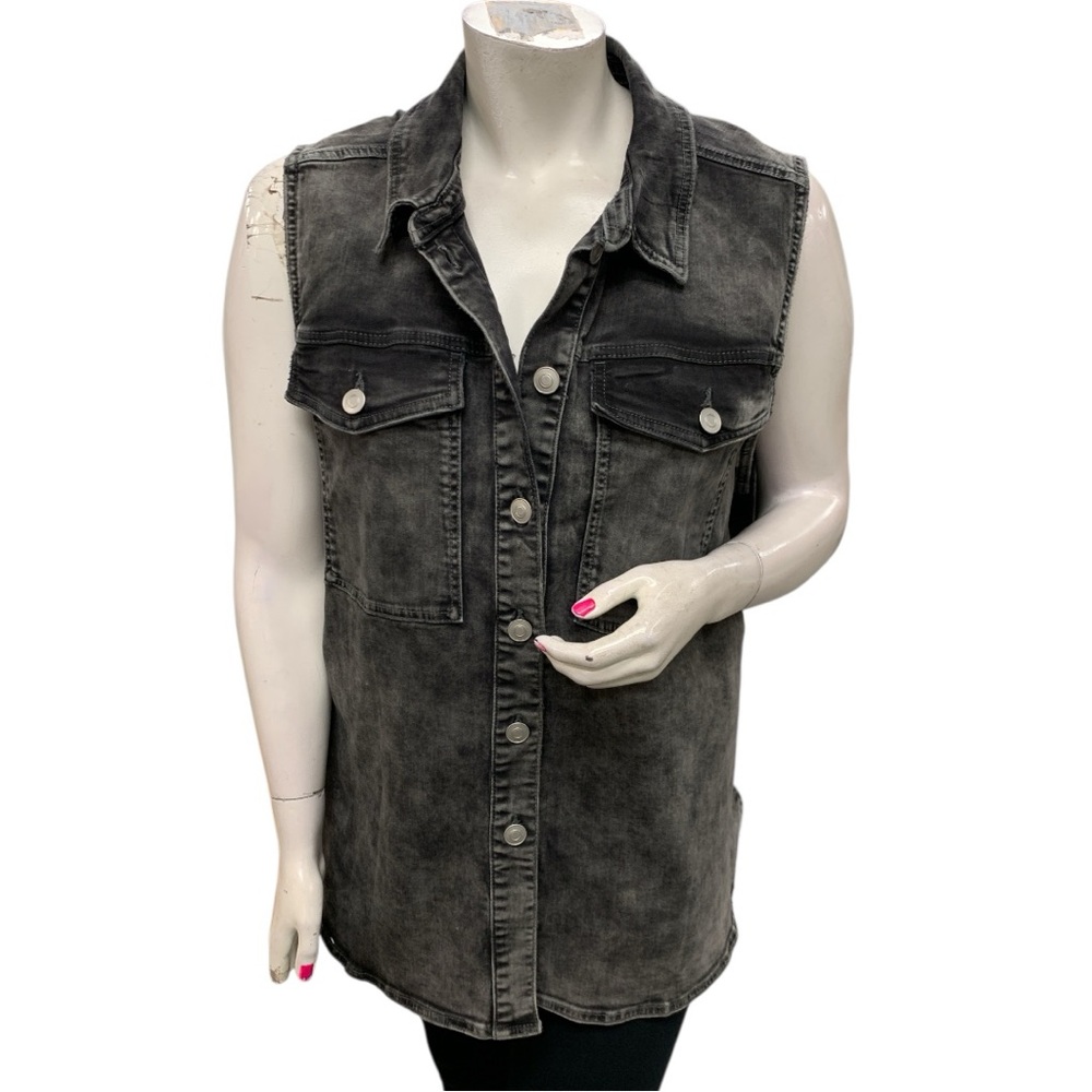 DC Jeans Sleeveless Black Denim Vest Size 4X